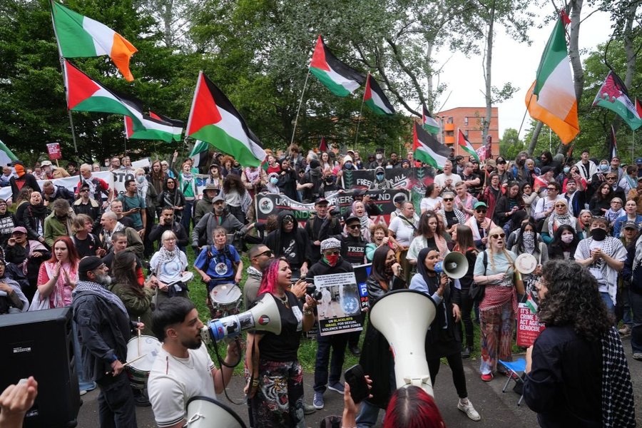 Activists gathered outside Woolwich Crown Court
