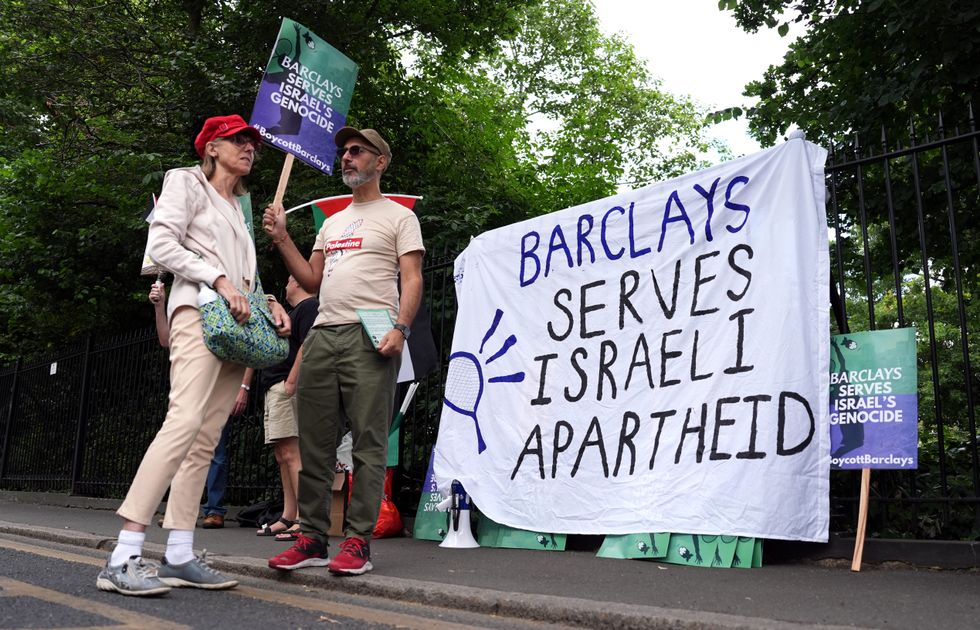 Activists outside Wimbledon