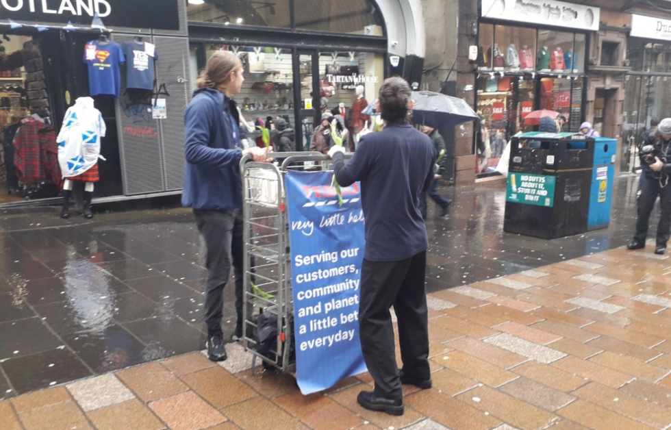 Activists store food from Tesco to give food to public for free