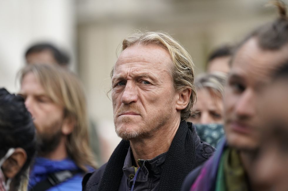 Actor Jerome Flynn during an Extinction Rebellion protest at the Guildhall, London. Picture date: Sunday August 22, 2021.