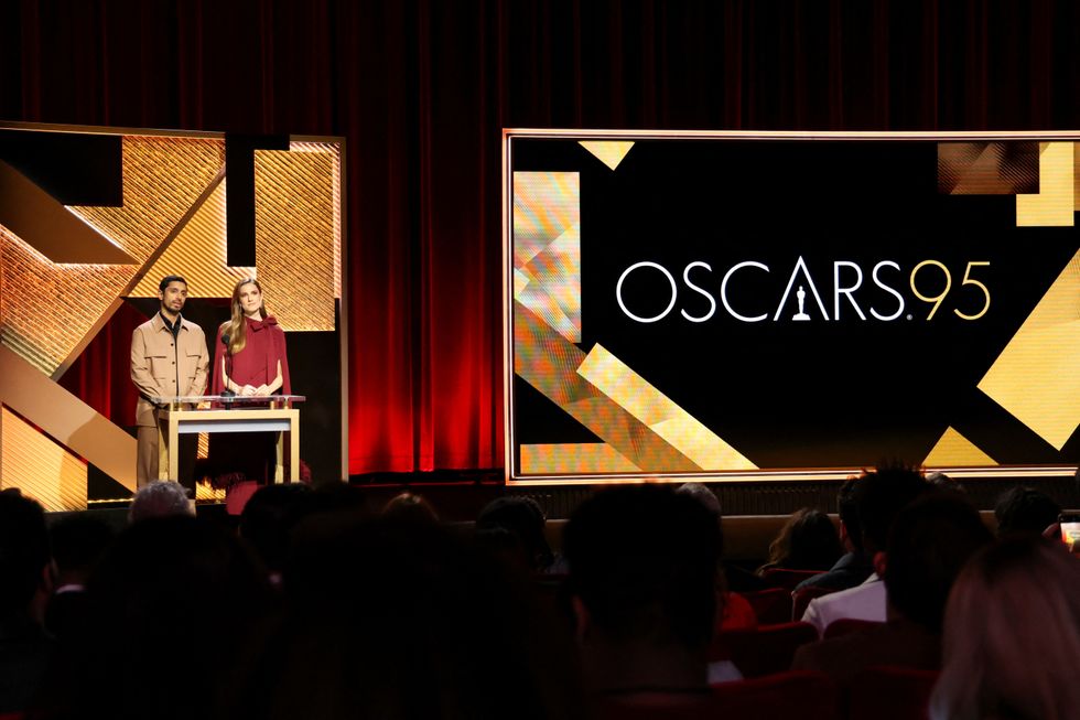 Actors Riz Ahmed and Allison Williams host the announcement of the 95th Oscars Nominations in Beverly Hills, California, U.S., January 24, 2023. REUTERS/Mario Anzuoni