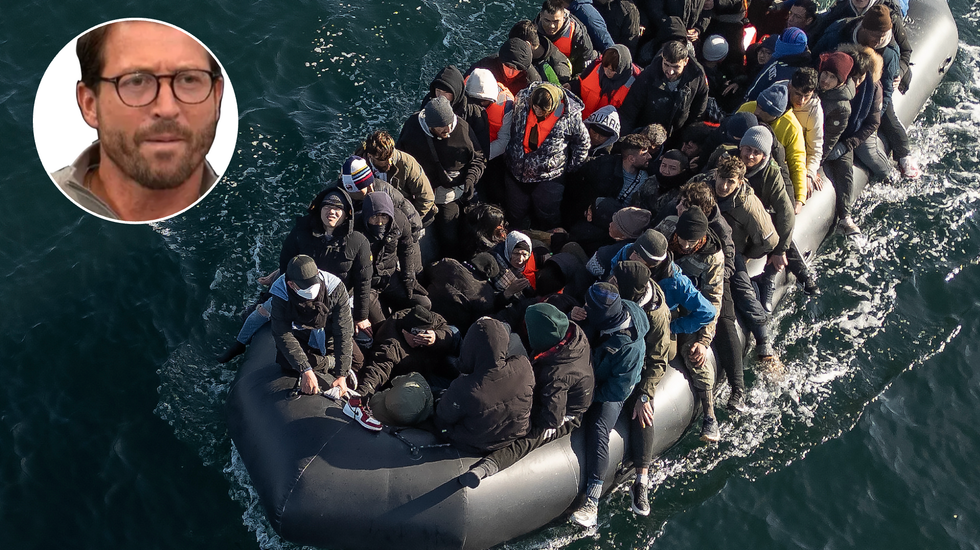 Adam Brooks (left), small boat arrivals (right)
