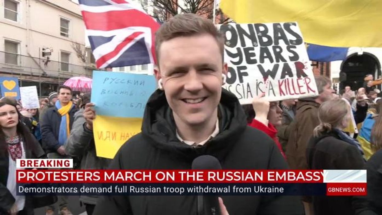 WATCH as 'hundreds if not thousands' of protesters descend on Russian embassy