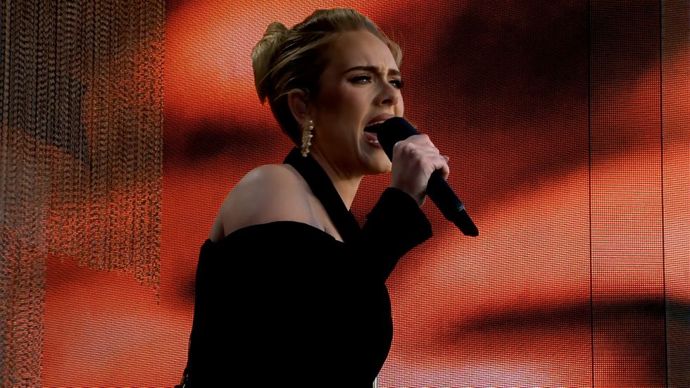 Adele performing at the British Summertime Festival