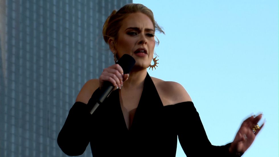 Adele performing at the British Summertime Festival