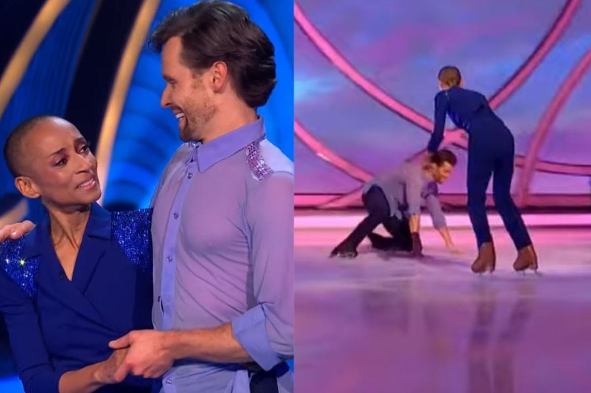 Adele Roberts consoled her pro skating partner