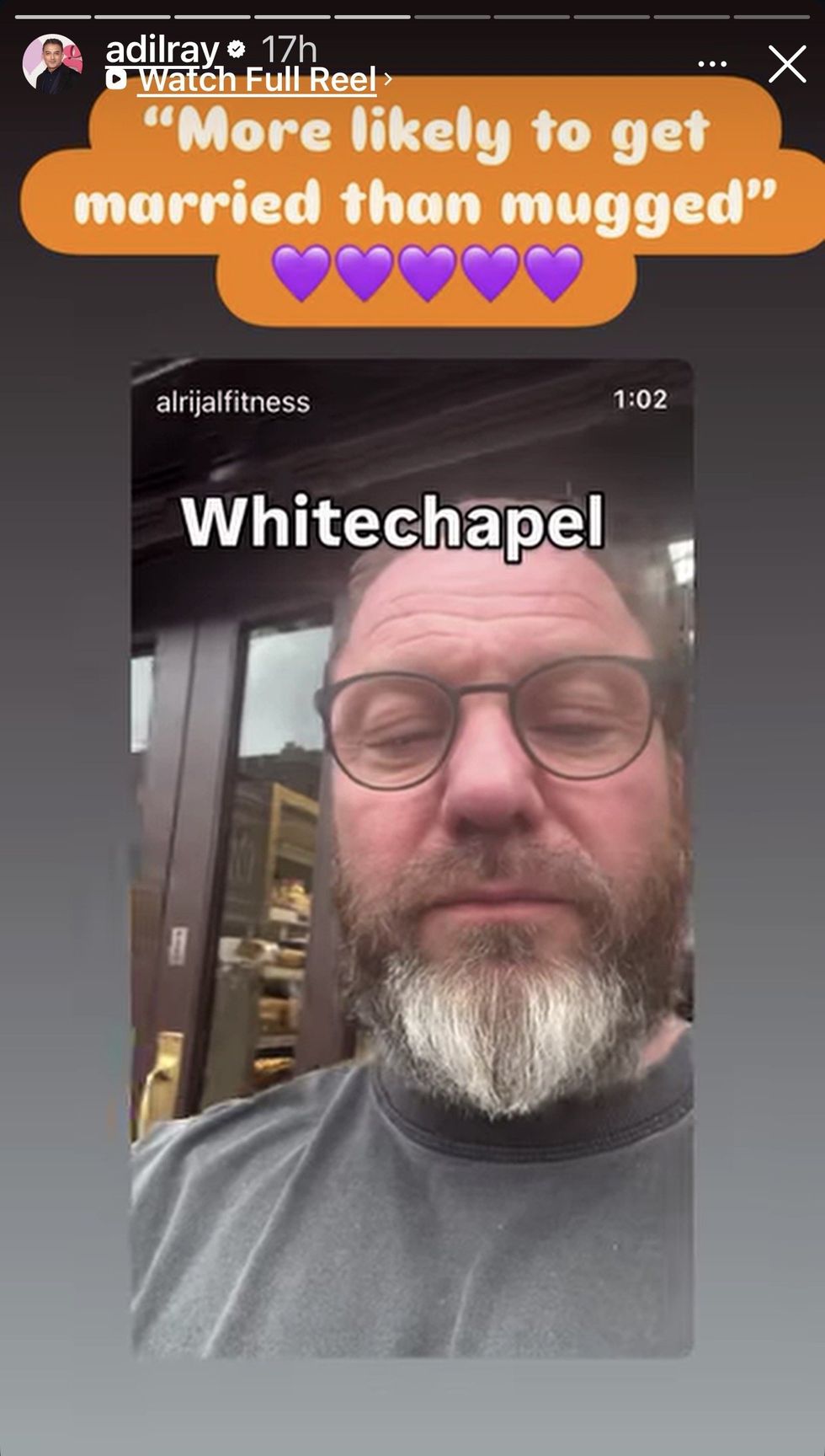 Adil Ray's Instagram story