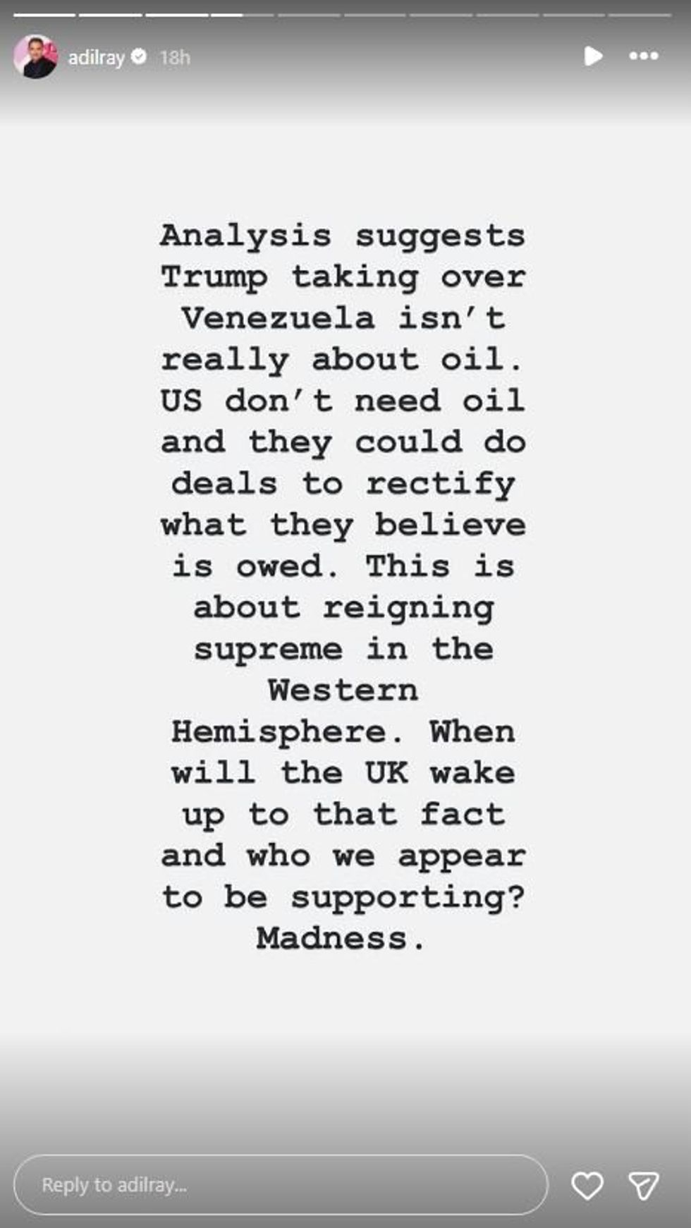 Adil Ray used Instagram