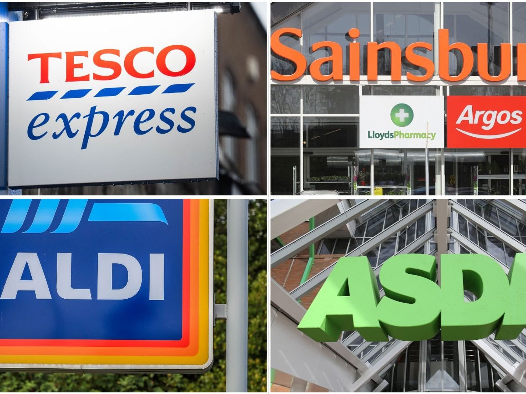 Adli, Tesco, Sainsbury's and Asda logos
