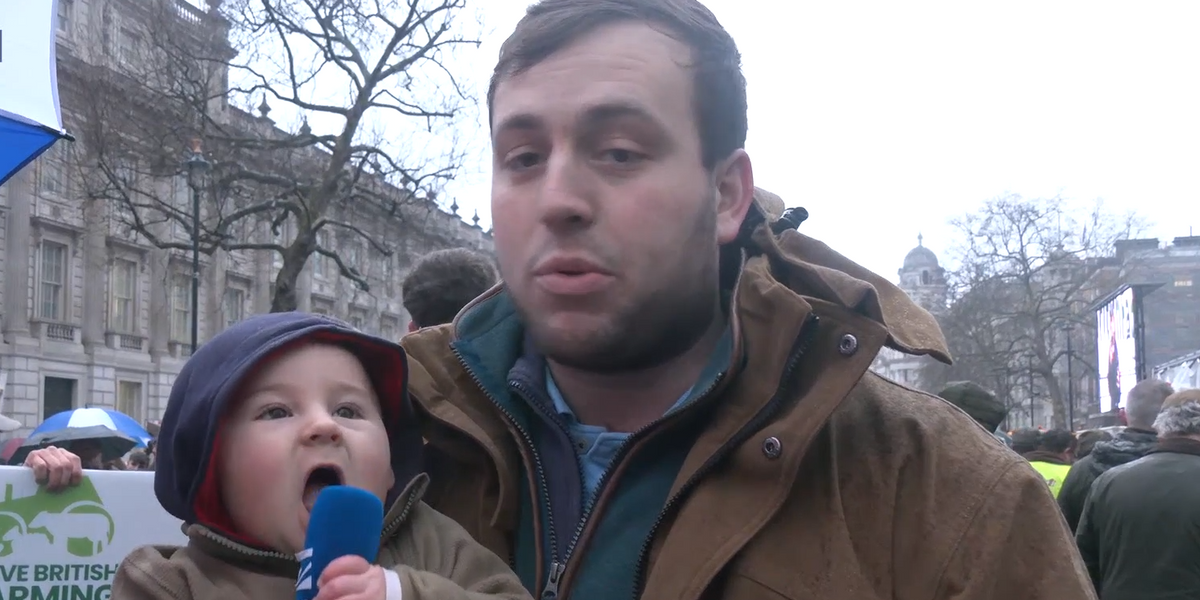 NextImg:Watch adorable moment Emily Carver interviews 9-month-old farmer Harvey