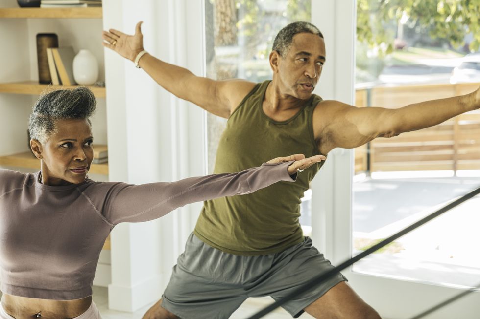 Adults engaging in physical activity