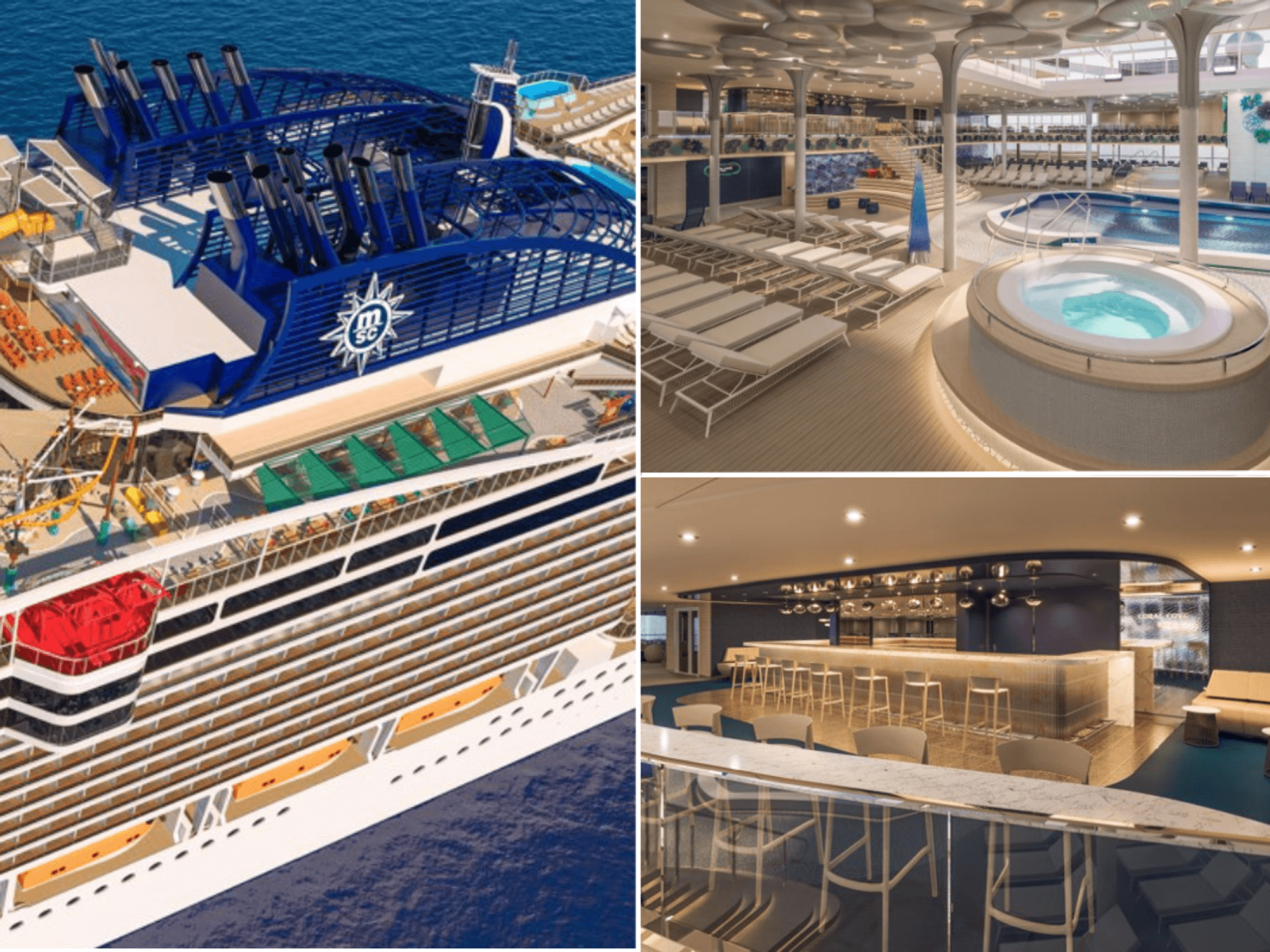 Aerial shot of MSC World Asia / Coral Cove