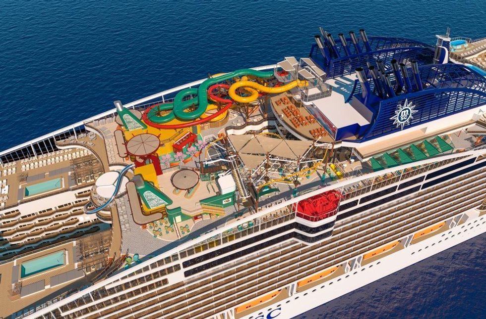 Aerial shot of MSC World Asia