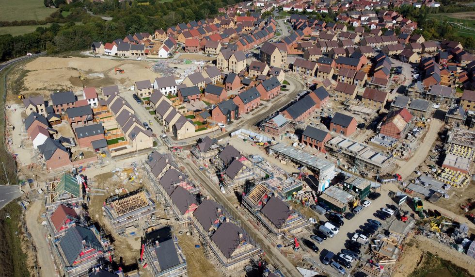 Aerial view of a housing estate in England