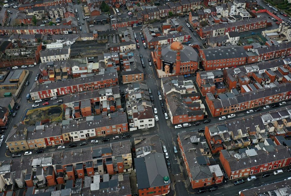 Aerial view of Blackburn, UK