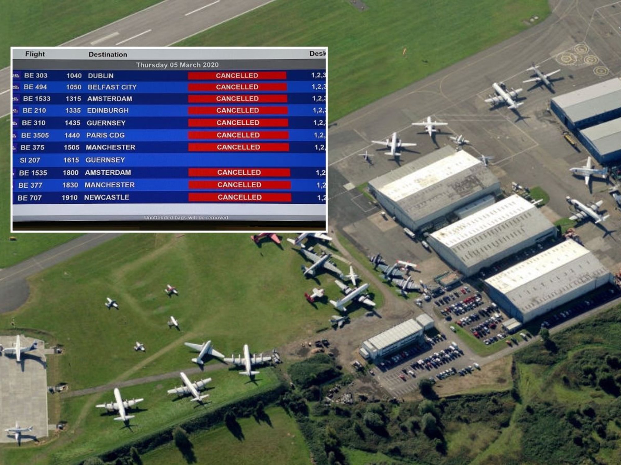Aerial view of Coventry Airport