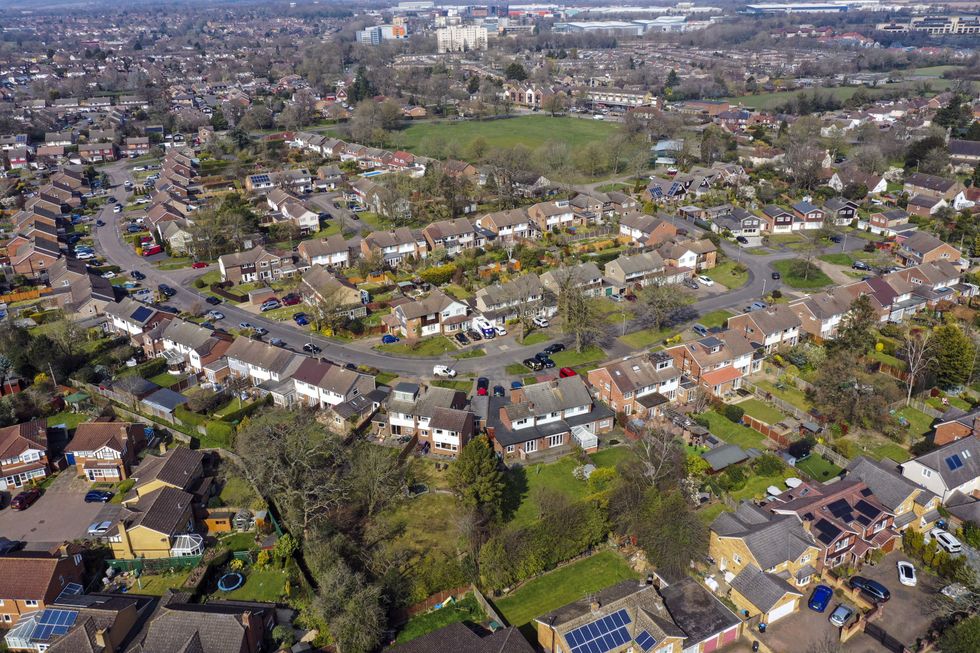 Aerial view of houses