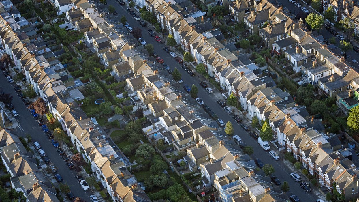Aerial view of UK houses