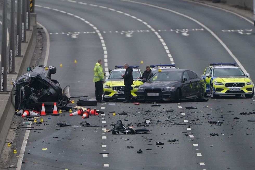 Aftermath of the crash on the A1
