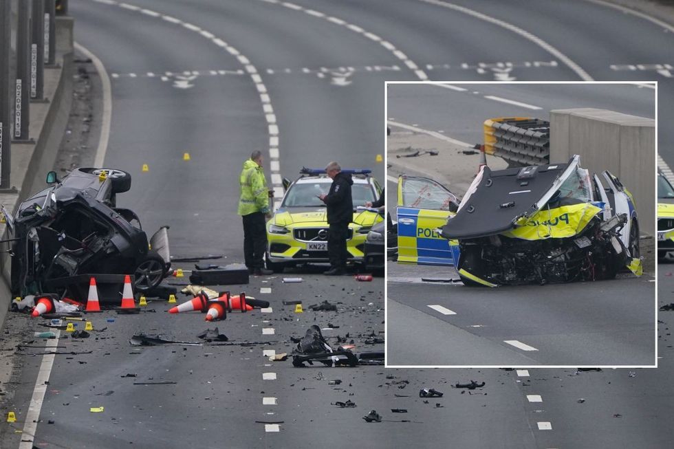 Aftermath of the crash on the A1