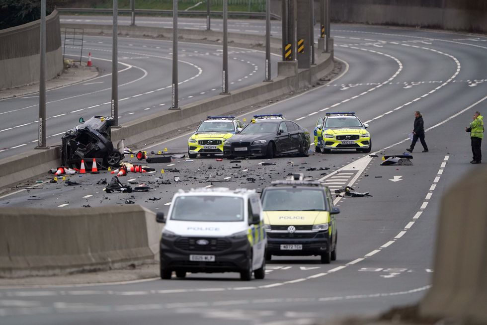 Aftermath of the crash on the A1
