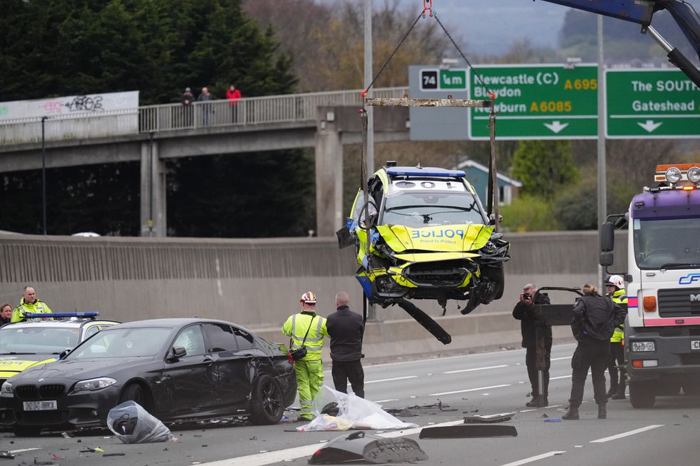 Aftermath of the crash on the A1
