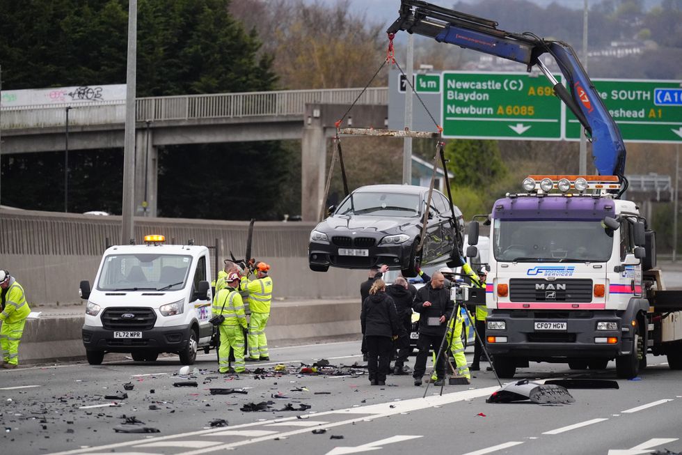 Aftermath of the crash on the A1