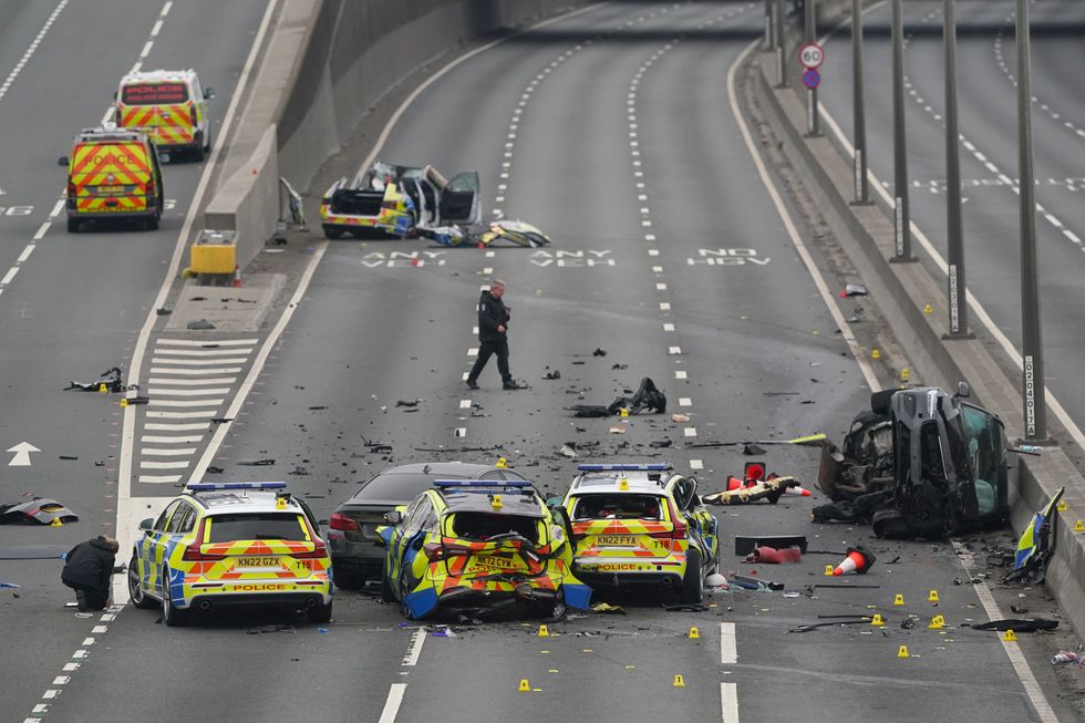 Aftermath of the crash on the A1