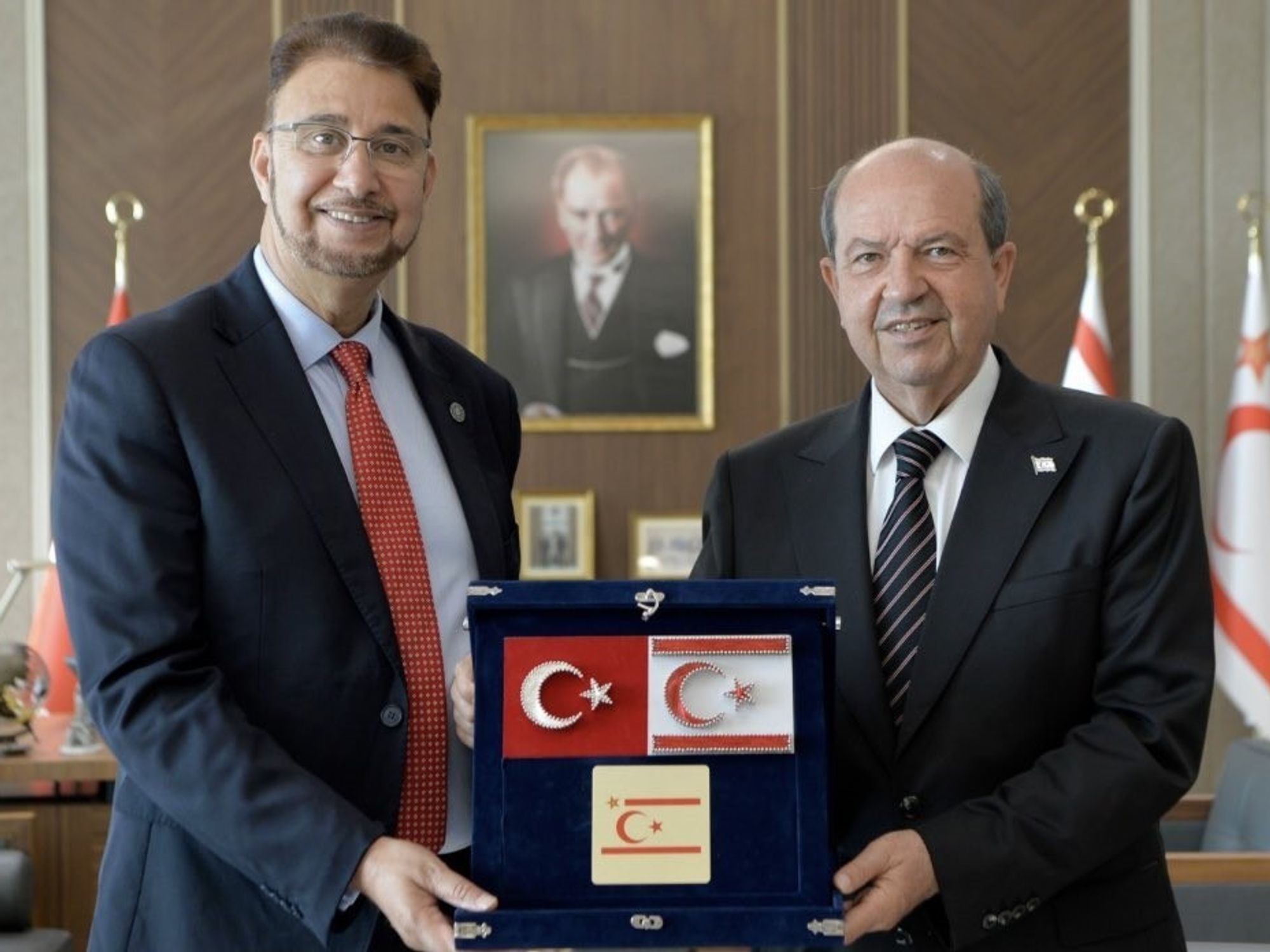 Afzal Khan, Labour MP and the United Kingdom’s Trade Envoy to Türkiye, pictured with Ersin Tatar, President of the Turkish Republic of Northern Cyprus