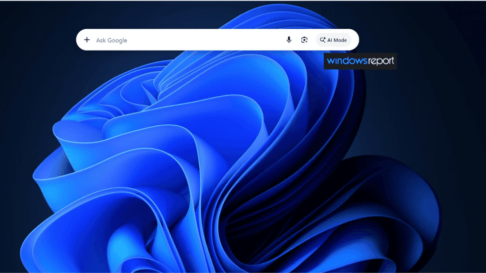AI Google search bar on Windows desktop