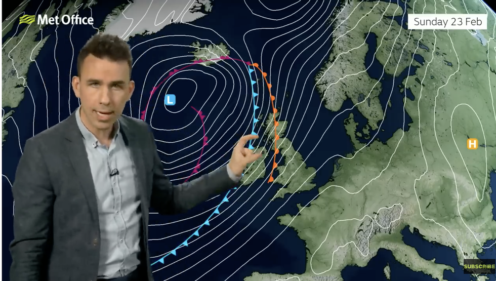 Aidan McGivern describes low pressure bringing unsettled weather