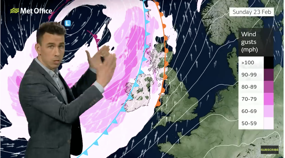 Aidan McGivern describes windy weather on the way