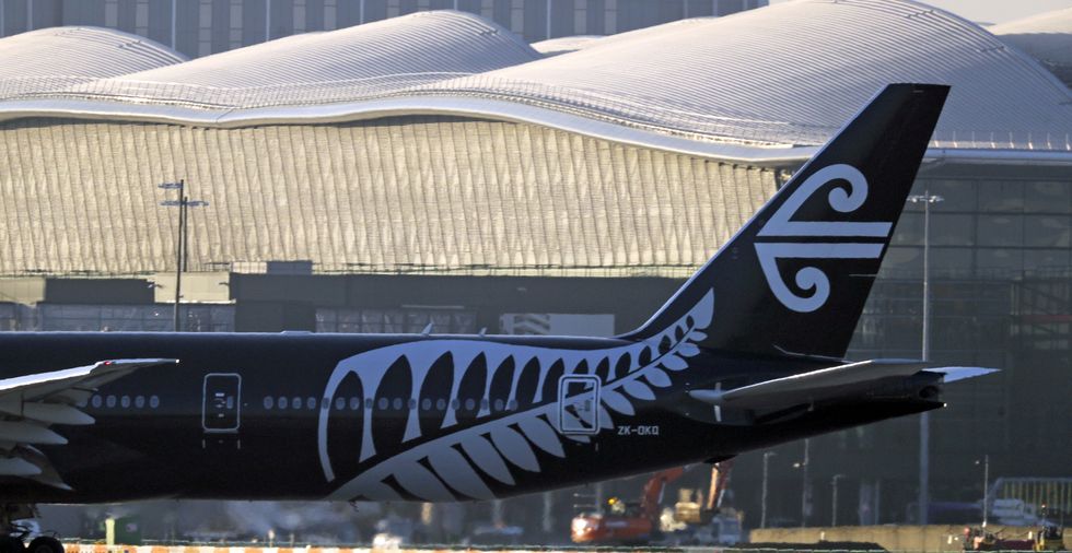 Air New Zealand Boeing 777-319(ER) with registration ZK-OKQ at Heathrow Airport