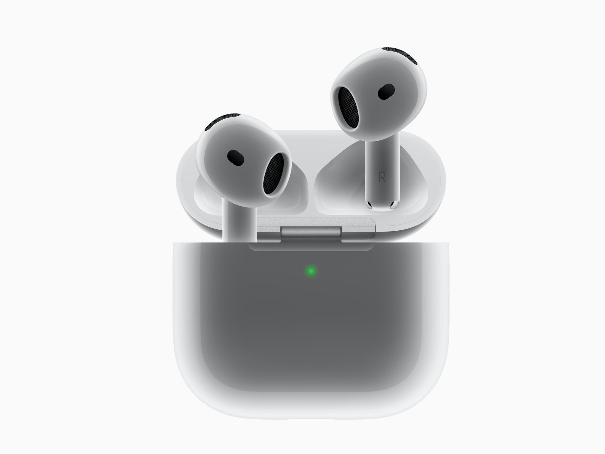 airpods 4 shown levitating out of the charging case
