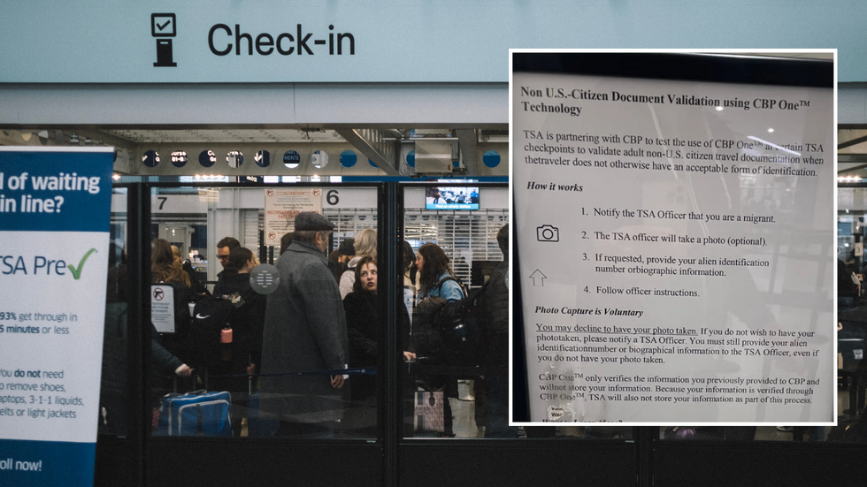 Airport check-in/CBP sign