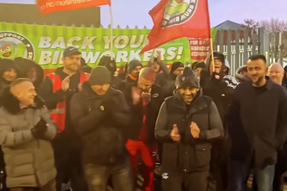 Akhmed Yakoob and Shakeel Afsar at protest