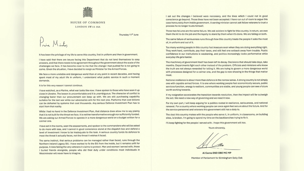Al Carn's resignation letter
