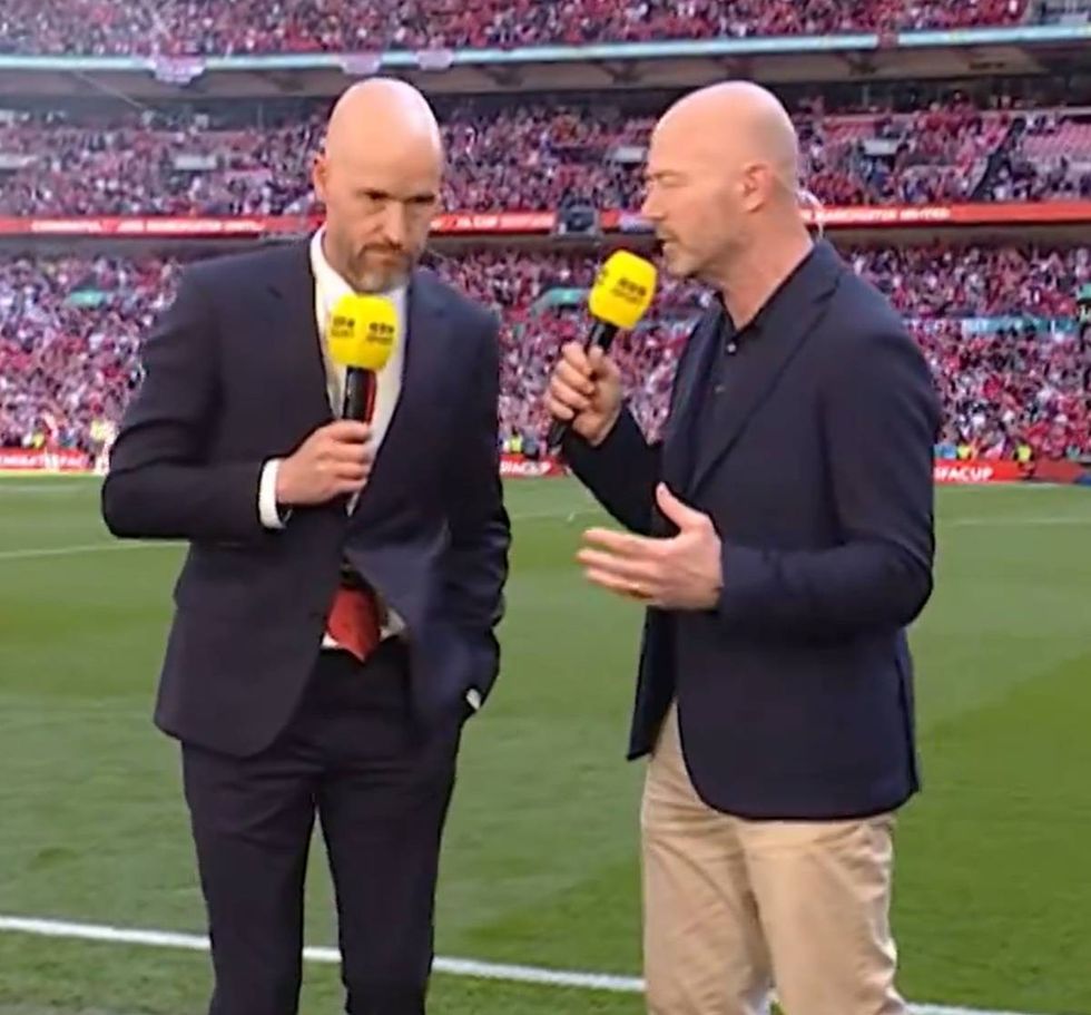 Alan Shearer defended the way he spoke to Erik ten Hag