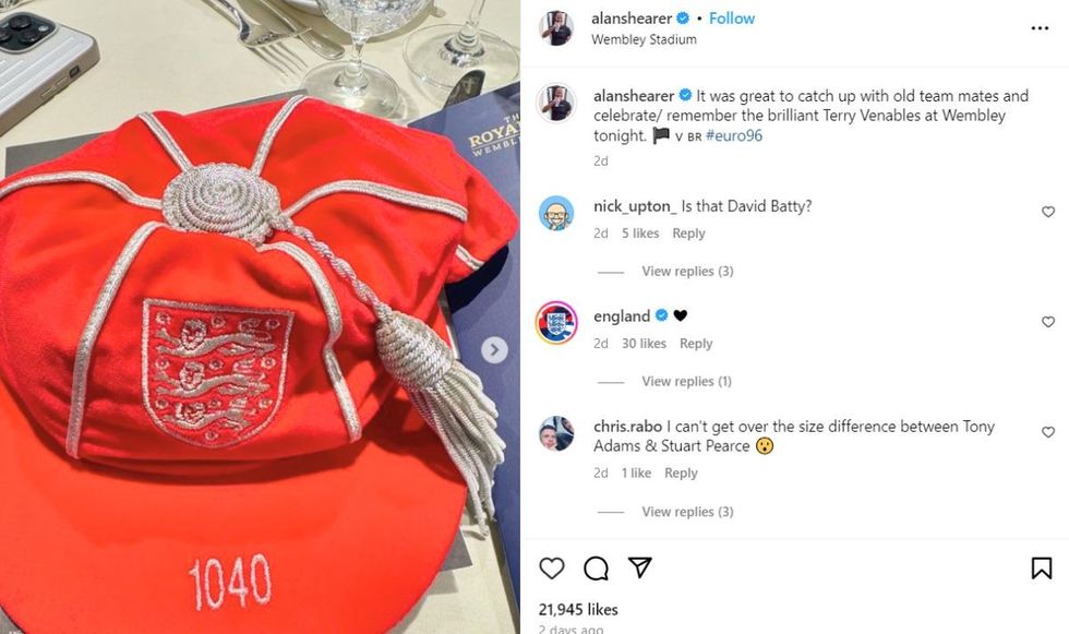 Alan Shearer Instagram