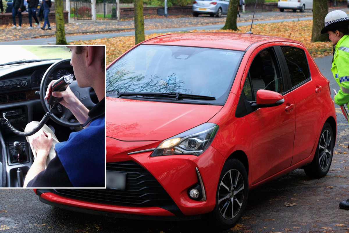 Alcolock and police stopping driver