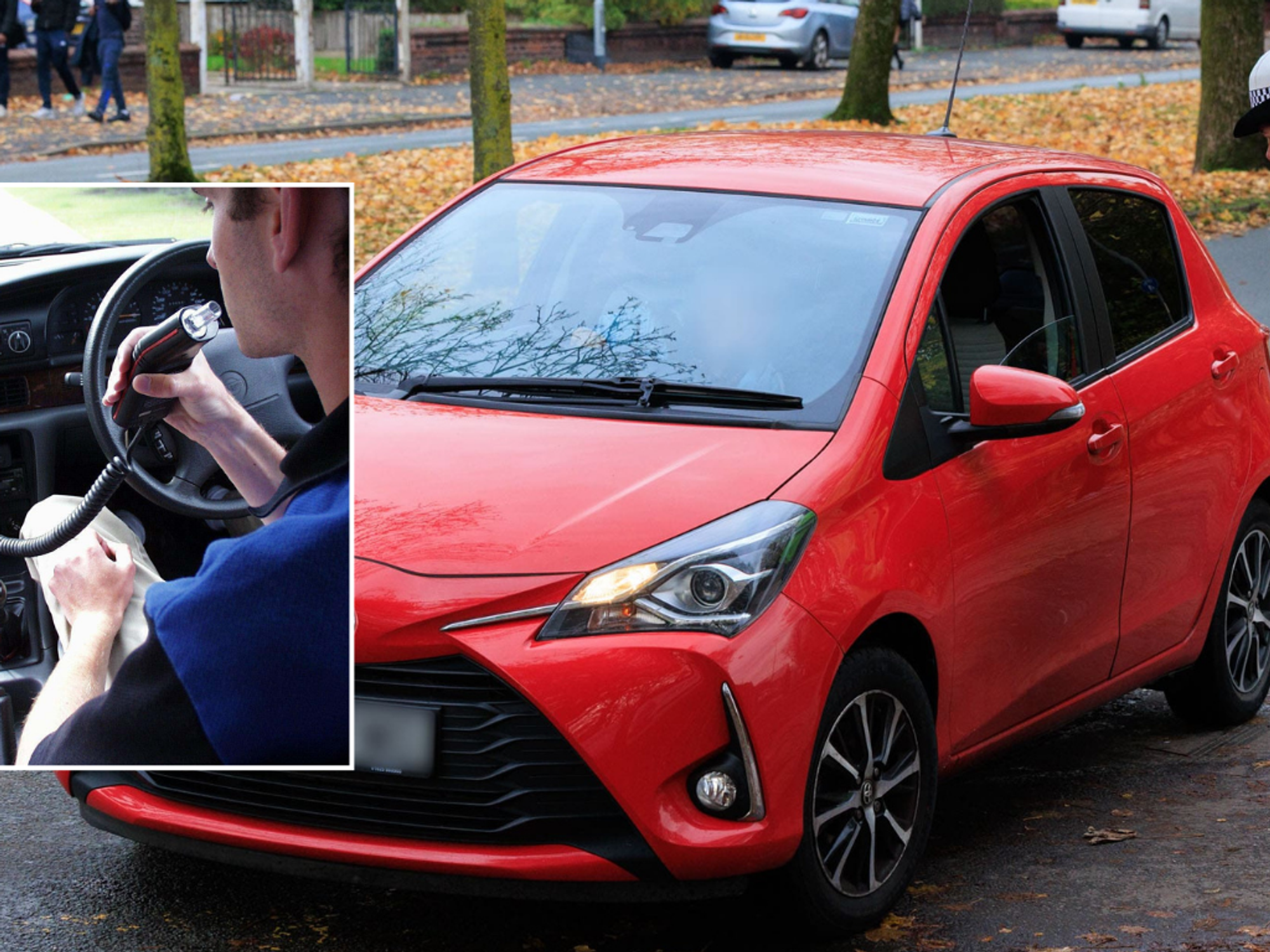 Alcolock and police stopping driver