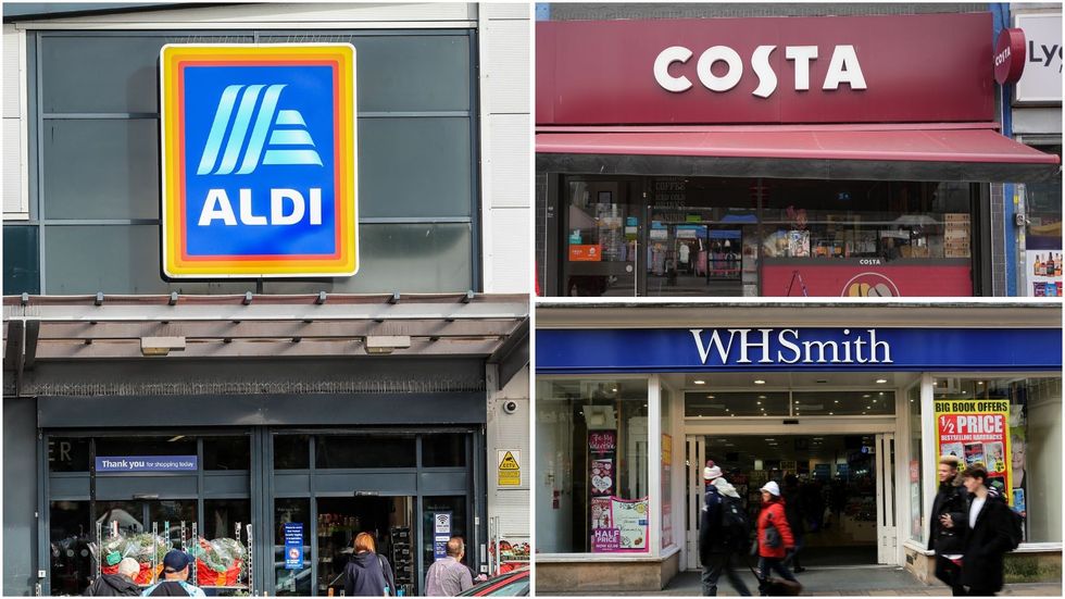 Aldi, Costa and WHSmith
