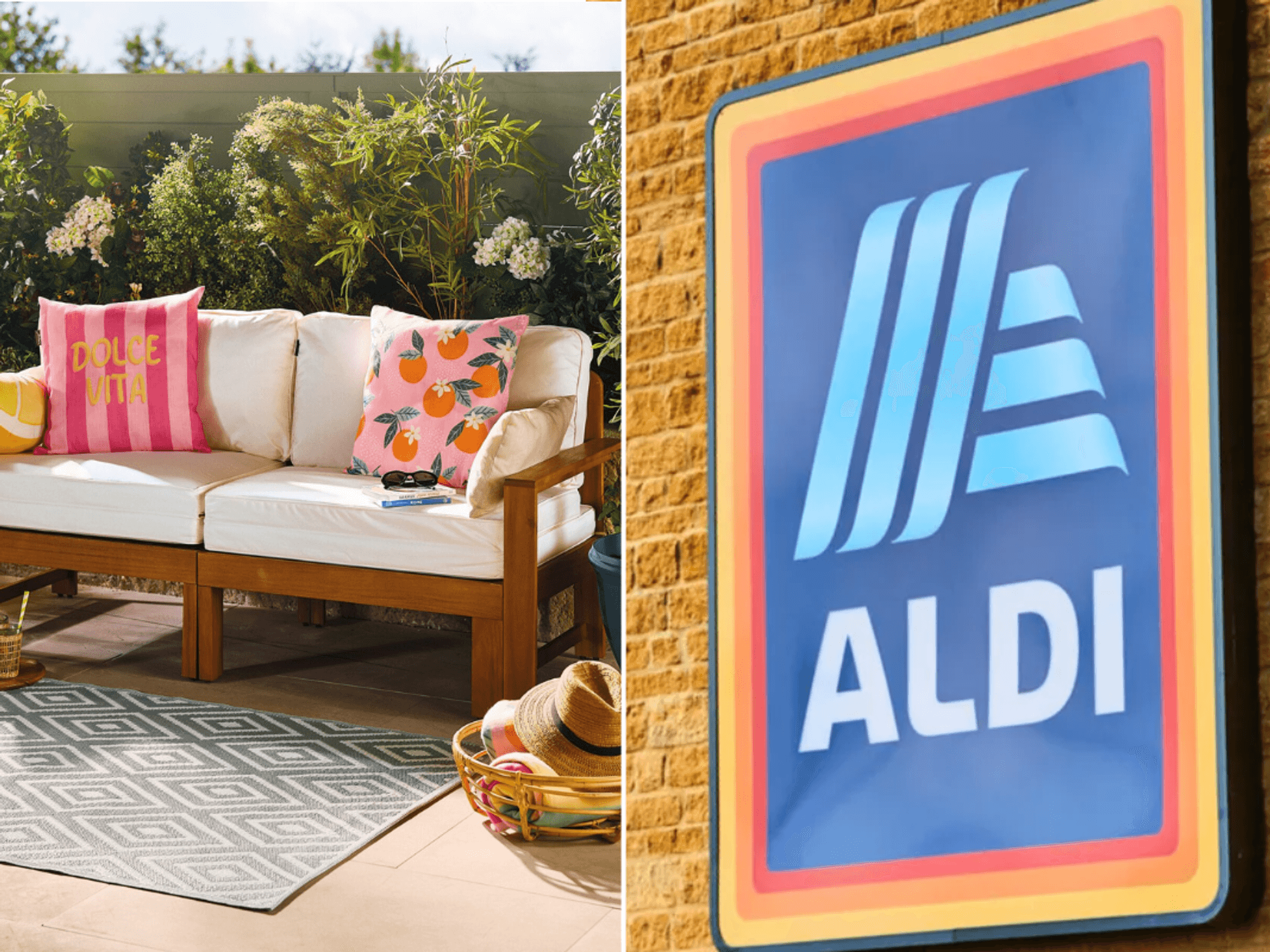Aldi garden furniture / Aldi store sign