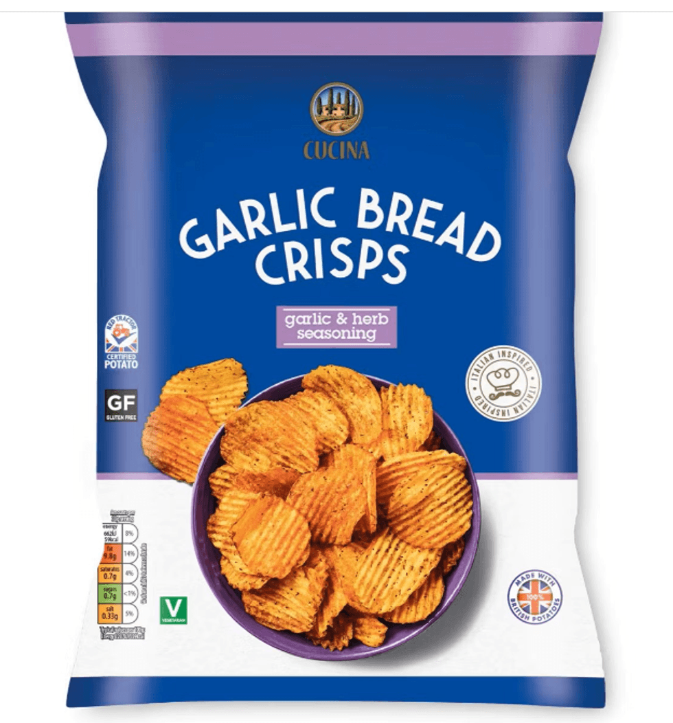 Aldi garlic bread crisps