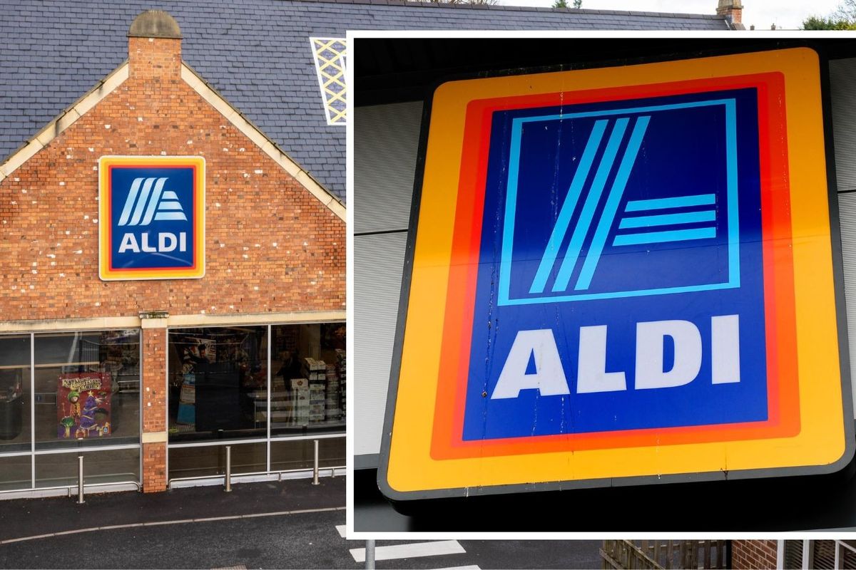 Aldi logo and store in pictures