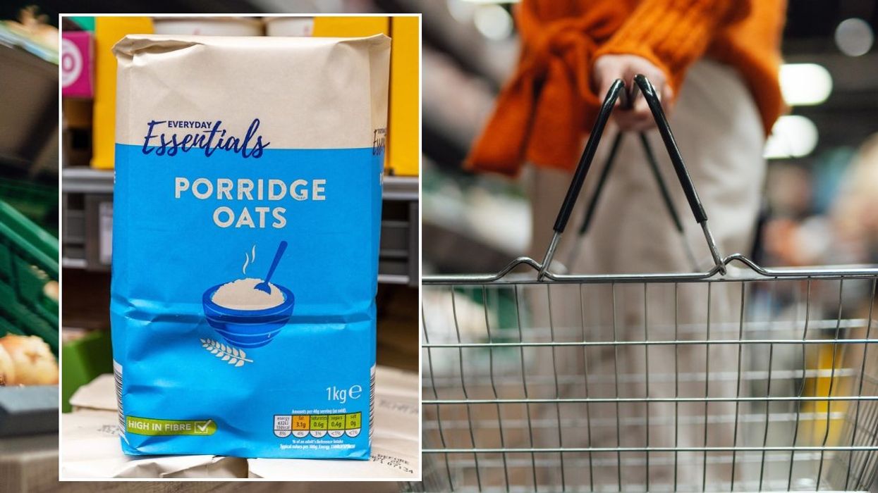 Aldi porridge packaging and shop