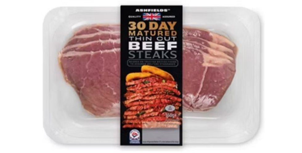 Aldi's Ashfield's 30 Day Matured Thin Cut Beef Steaks