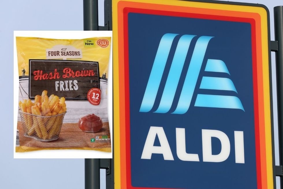 Aldi shop sign and hash rbown