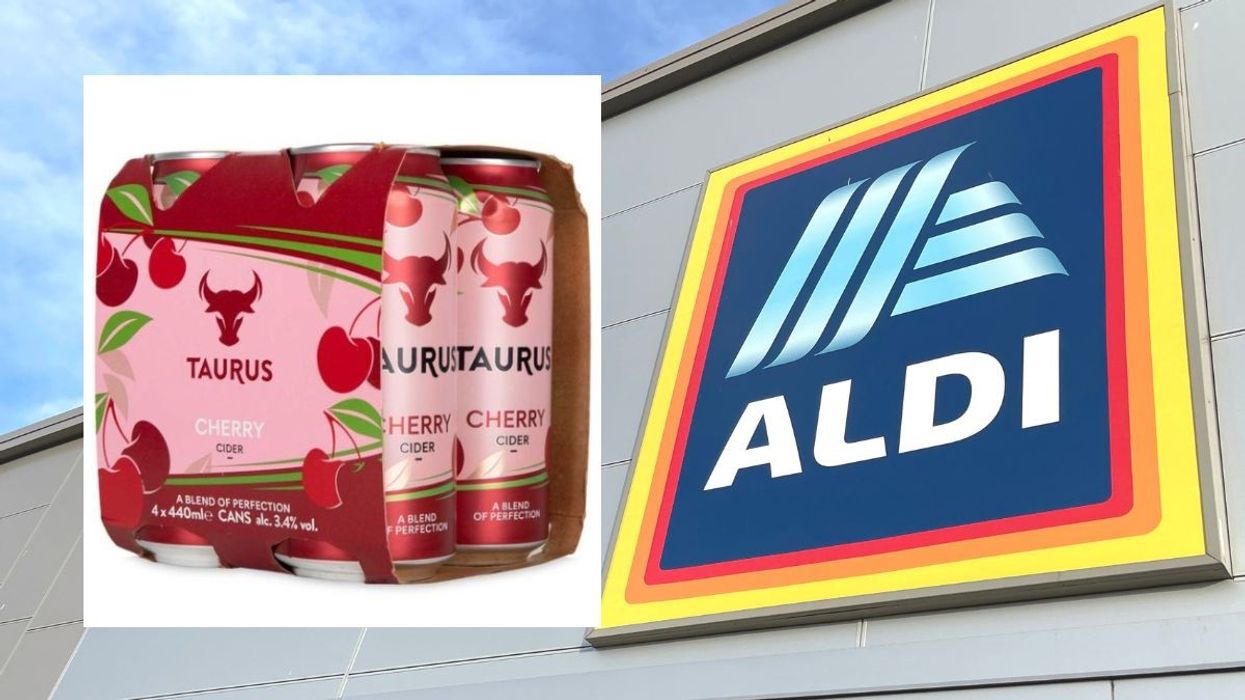 Aldi shop signs and taurus cherry cider
