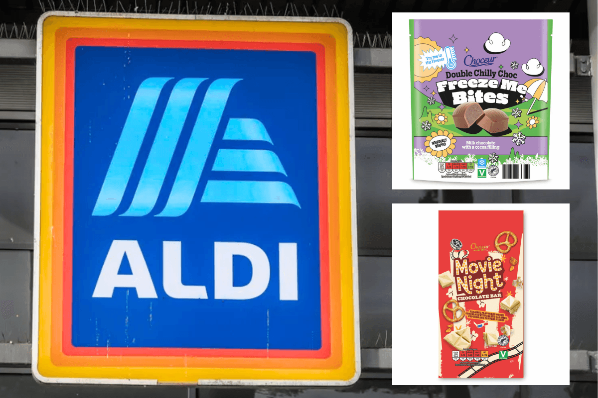 Aldi sign / Aldi chocolate bars